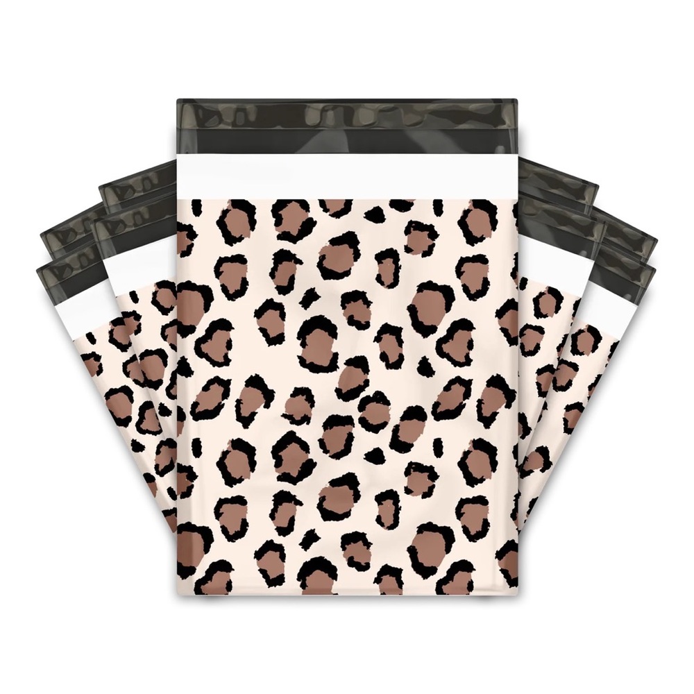50 leopard print poly mailers size 10x13